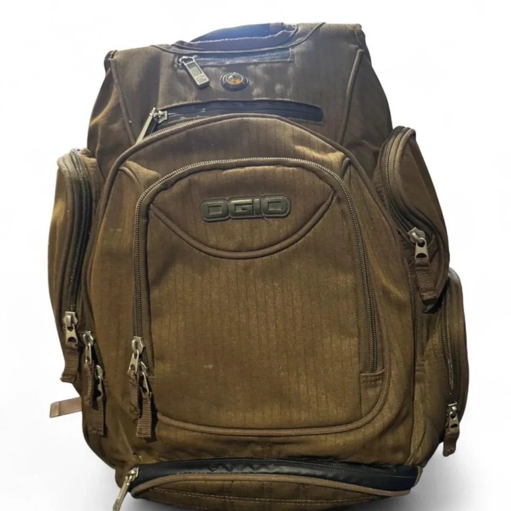 OGIO Tan/Brown Men's Travel Backpack with Multiple Compartments